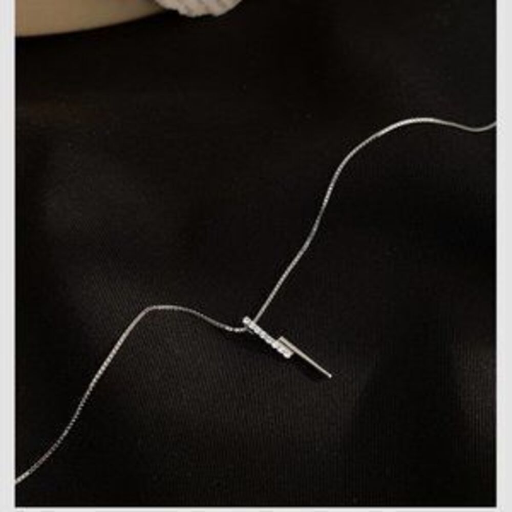Sterling Silver Diamond Lightening Bolt Necklace